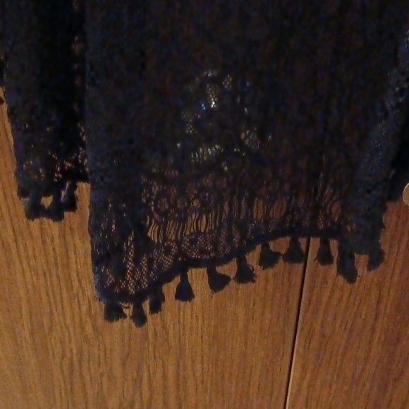 Embroidered/Lace  black cardigan sz 1X - Picture 2 of 4